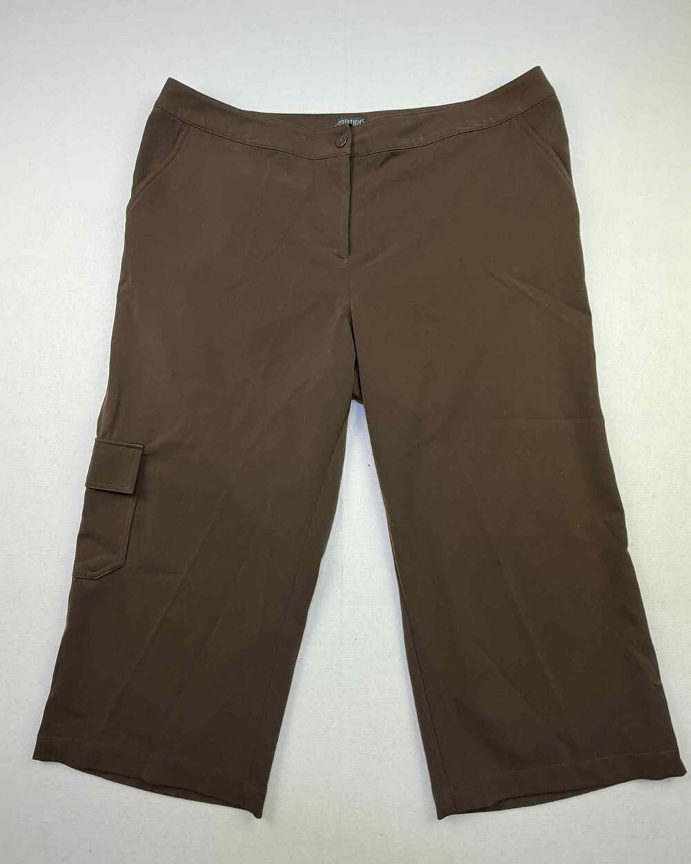 Chico's Additions Brown Stretch Cargo Capri Pants Size 3
